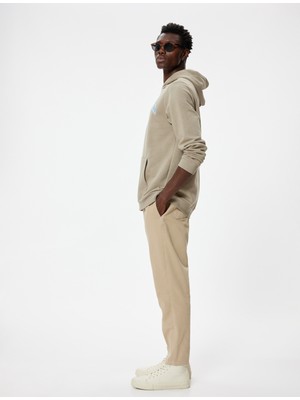 Koton Gabardin Pantolon Beli Bağcıklı Cep Detaylı Pamuklu