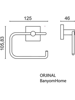 Çelik Banyo VZ10-022 Paslanmaz Pirinç Vizyon Tuvalet Kağıtlık