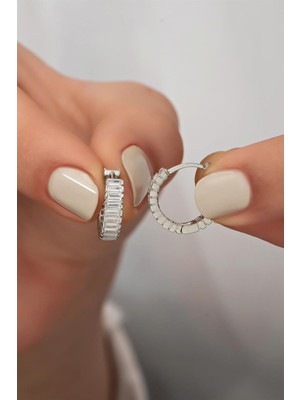 Silvano Jewelry Kadın 925 Ayar Gümüş Halka Küpe