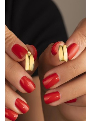 Silvano Jewelry 925 Ayar Gold Taşsız Halka Gümüş Küpe