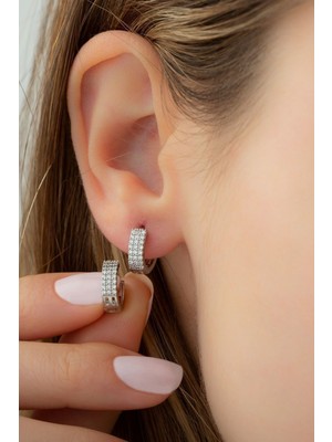 Silvano Jewelry 925 Ayar Gümüş Sırataşlı Küpe