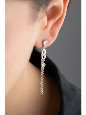Silvano Jewelry 925 Ayar Gümüş Sallantılı Sonsuzluk Küpe