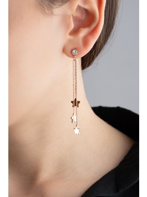 Silvano Jewelry 925 Ayar Gümüş Sallantılı Yıldız Küpe