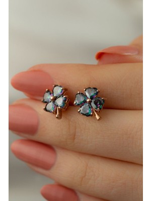 Silvano Jewelry 925 Ayar Gümüş Yonca Küpe