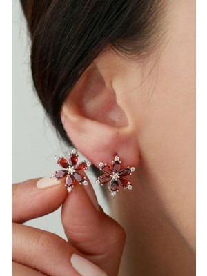 Silvano Jewelry 925 Ayar Gümüş Lotus Çiçeği Küpe