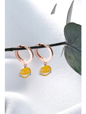 Silvano Jewelry 925 Ayar Gümüş Gülen Yüz Çocuk Küpesi