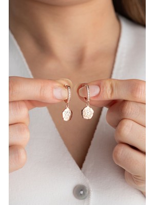 Silvano Jewelry 925 Ayar Gümüş Tektaşlı Çiçek Küpe