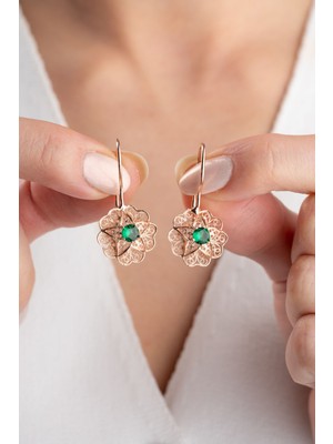 Silvano Jewelry 925 Ayar Gümüş Telkari Işlemeli Sallantılı Küpe