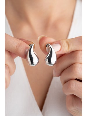 Silvano Jewelry 925 Ayar Gümüş Büyük Boy Trend Küpe