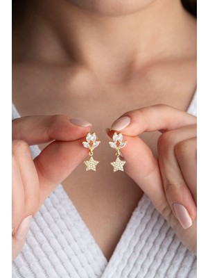 Silvano Jewelry 925 Ayar Gümüş Sallantılı Yıldız Küpe