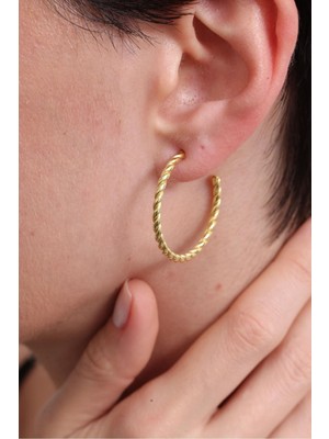 Silvano Jewelry 925 Ayar Gümüş Burgulu Küpe