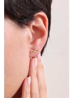 Silvano Jewelry 925 Ayar Gümüş Minik Sonsuzluk Küpe