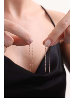 Silvano Jewelry 925 Ayar Gümüş Sallantılı Küpe