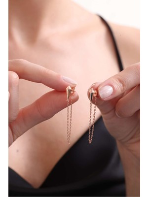 Silvano Jewelry 925 Ayar Gümüş Zincir Küpe