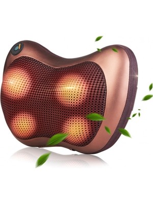Woodhub Kahverengi ERG-704 Shiatsu Ovmalı Isıtmalı Masaj Yastığı Boyun, Omuz, Sırt Masaj Aleti