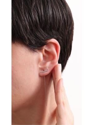 Silvano Jewelry 925 Ayar Gümüş Sallantılı Küpe