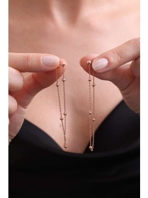 Silvano Jewelry 925 Ayar Gümüş Zincirli Toplu Küpe