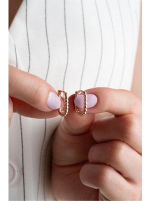 Silvano Jewelry 925 Ayar Rose Halka Gümüş Küpe