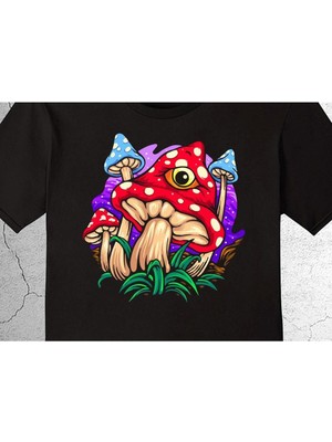 BUMETA Mushroom Mantar Mantar Ev Tişört Çocuk T-Shirt