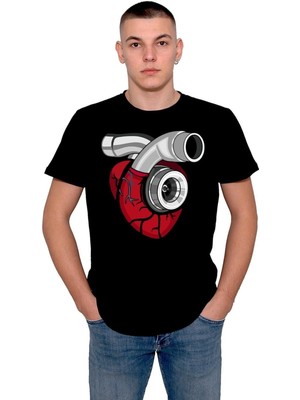 BUMETA Kalp Heart Motor Turbo Araba Car Modifiye Tişört  T-Shirt