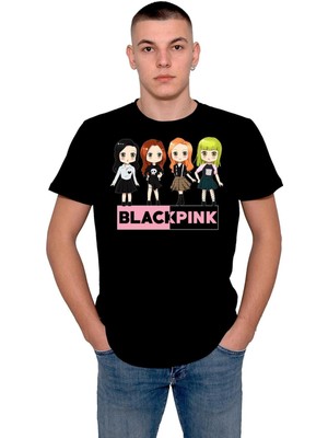 BUMETA Chibi Black Pink Kore Korea Tişört  T-Shirt