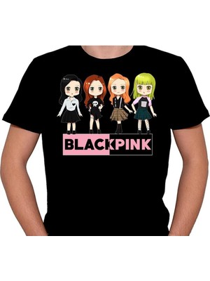 BUMETA Chibi Black Pink Kore Korea Tişört  T-Shirt