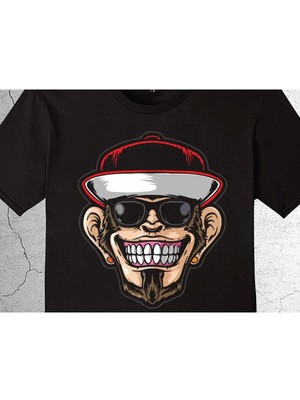 BUMETA Hip Hop Rapçi Maymun Monkey Smile Kep Tişört Çocuk T-Shirt