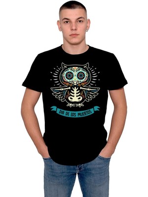 BUMETA Baykuş Owl Dia De Los Muertos Tişört  T-Shirt