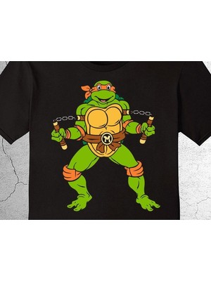 BUMETA Ninja Kaplumbağalar Michaelangeloninja Turtles Tişört Çocuk T-Shirt