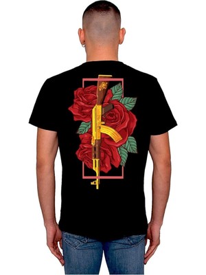 BUMETA Ak-47 Kalaşnikof Keleş Rose Gül Tişört  T-Shirt
