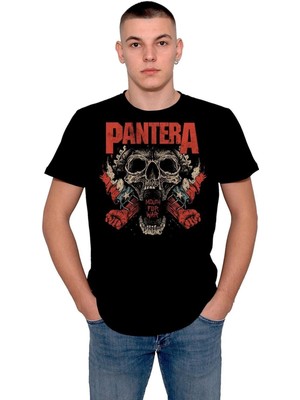 BUMETA Pantera Skull Kuru Kafa Heavy Metal Tişört  T-Shirt