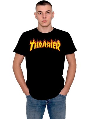 BUMETA Trasher Magazine Logo Alev Tişört  T-Shirt