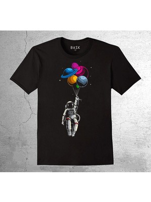 BUMETA Astronot Gezegenler Space Balon Cosmos Tişört Çocuk T-Shirt