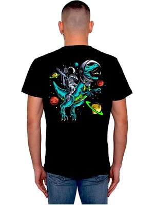 BUMETA Summer Astronaut Cosmos Space Dinosaur Tişört  T-Shirt