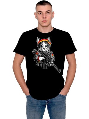 BUMETA Asker Solider Cat Kedi Warrior Savaşçı Tişört  T-Shirt