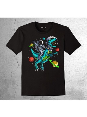 BUMETA Summer Astronaut Cosmos Space Dinosaur Tişört Çocuk T-Shirt