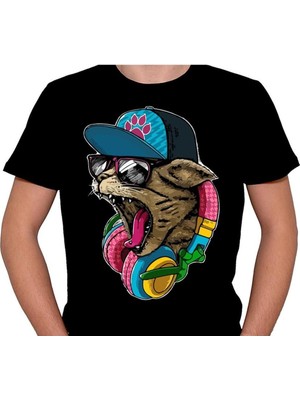 BUMETA Cat Hip-Hop Kulaklık Rap Tişört  T-Shirt