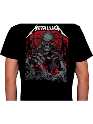 BUMETA Metallica Skull Kuru Kafa Rock'n Roll Music Tişört  T-Shirt