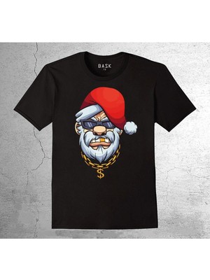 BUMETA Noel Baba Gold White Gansta Yılbaşı Beard Tişört Çocuk T-Shirt