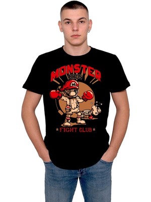 BUMETA Monster Mario Bros Fight Club Dövüş Kulübü Canavar Mario Tişört  T-Shirt