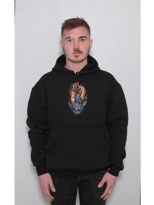 BUMETA Work Hard Yumruk Çalışmak Sweatshirt  Kapüşonlu Hoodie