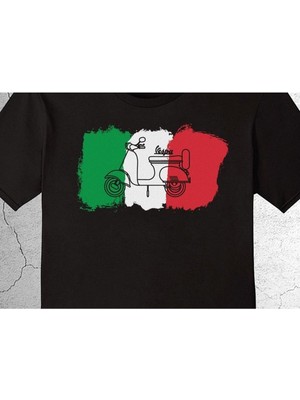 BUMETA Vespa Motor Italian Flag Italya Bayrağı Tişört Çocuk T-Shirt