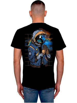 BUMETA Astronot Cosmos Galaksi Samanyolu Meditasyon Tişört  T-Shirt