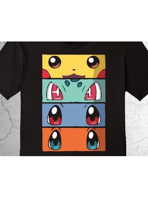 BUMETA Pokemon All Caracters Pikachu Bulbasaur Charizard Tişört Çocuk T-Shirt