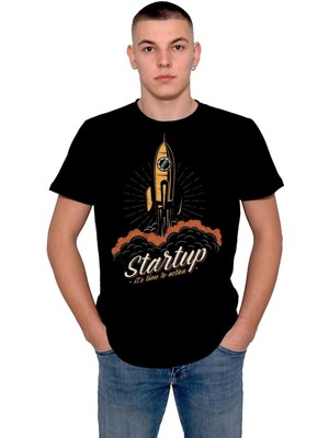 BUMETA Uzay Cosmos Space Rocket Start Up Tişört  T-Shirt