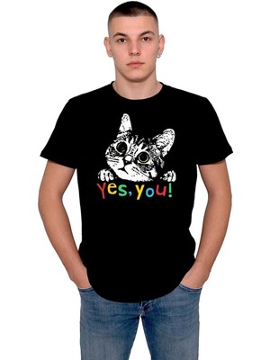 BUMETA Sevimli Kedi Cute Cat Yes You Evet Sen Tişört  T-Shirt