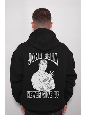 BUMETA Never Give Up John Cena Sweatshirt  Kapüşonlu Hoodie