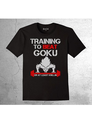 BUMETA Training To Beat Goku Gym Fitness Halter Tişört Çocuk T-Shirt