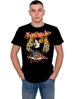BUMETA Heart Girl Flower Retro Tişört  T-Shirt