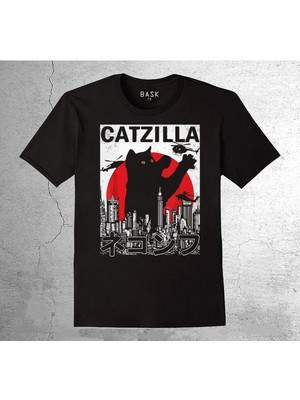 BUMETA Cat Kedi Catzilla Japanese Godzilla Tişört Çocuk T-Shirt